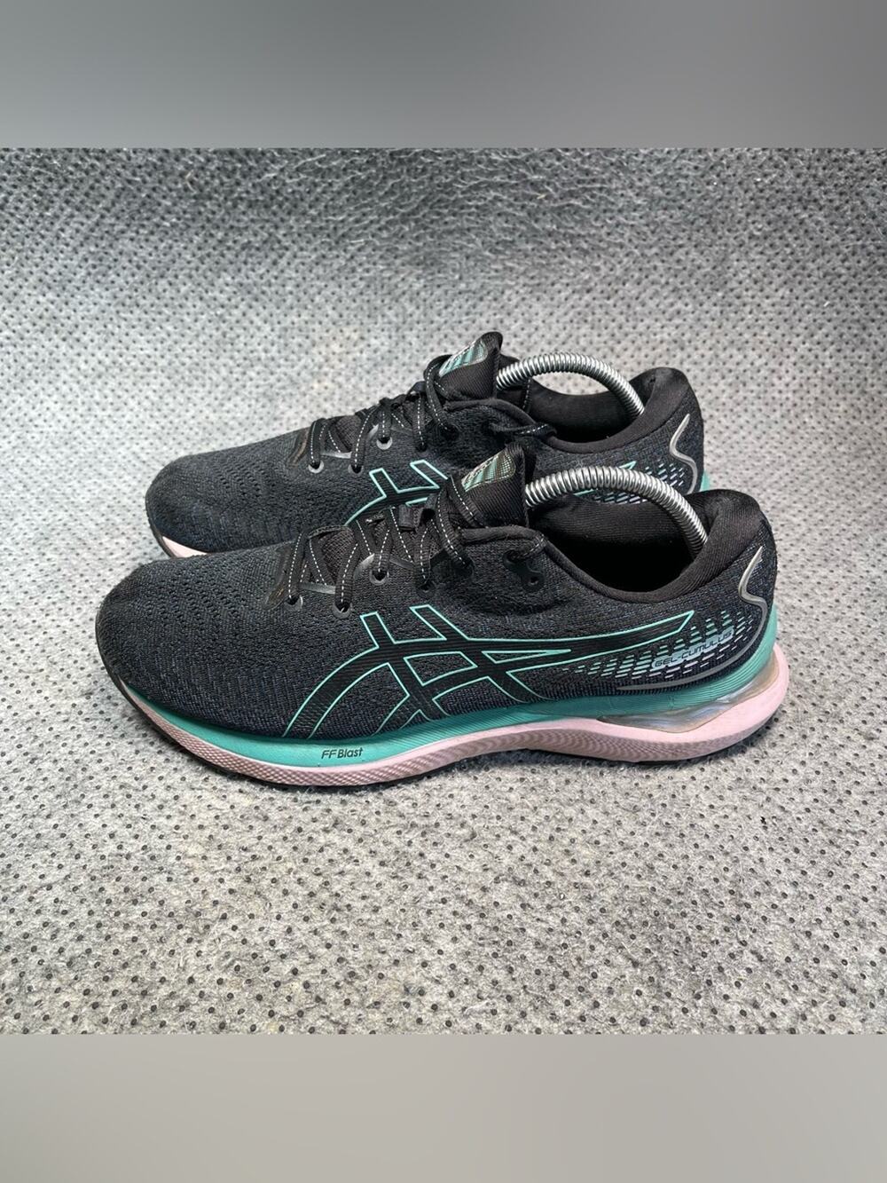 Asics Gel-Cumulus Black Teal Running Shoes Size 10.5 Women’s